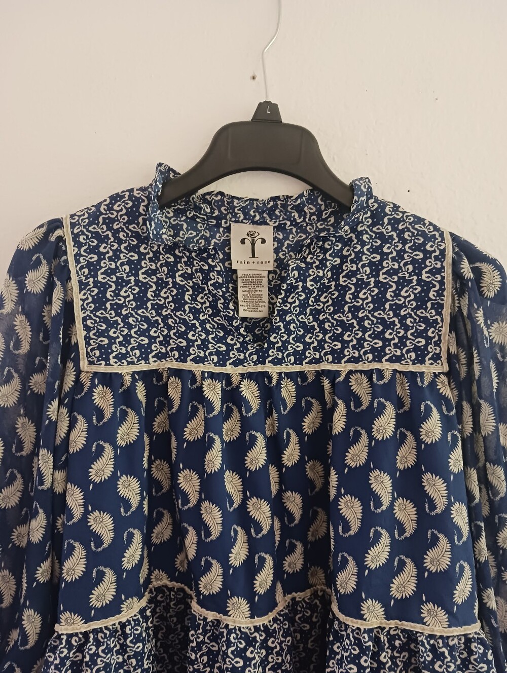 Rain + Rose Balloon Sleeve Boho Blouse - Picture 4 of 5